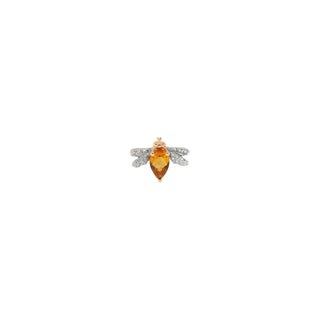 QUEEN BEE BELLA GOLD DIAMOND CITRINE SINGLE EARRING Bee Goddess