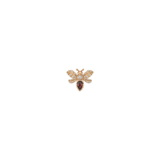 QUEEN BEE EVA GOLD DIAMOND RHODOLITE SINGLE EARRING Bee Goddess