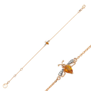 QUEEN BEE LILY GOLD DIAMOND CITRINE BRACELET Bee Goddess