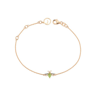 QUEEN BEE LILY GOLD DIAMOND PERIDOT BRACELET Bee Goddess