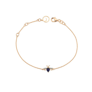 QUEEN BEE LILY GOLD DIAMOND SAPPHIRE BRACELET Bee Goddess