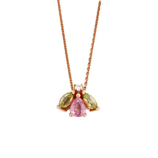 QUEEN BEE MAYA PINK SAPPHIRE PERIDOT NECKLACE