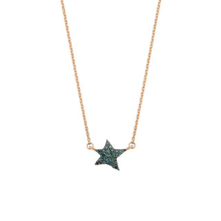 SIRIUS STAR GOLD BLUE DIAMOND NECKLACE Bee Goddess