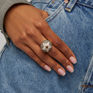 SIRIUS STAR GOLD BROWN DIAMOND RING Bee Goddess