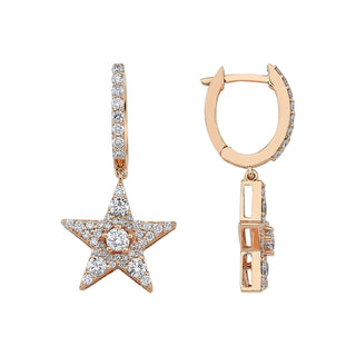 SIRIUS STAR GOLD DIAMOND EARRING Bee Goddess