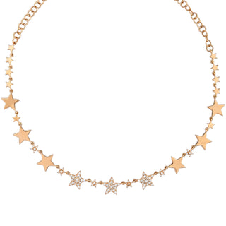 SIRIUS STAR GOLD DIAMOND NECKLACE Bee Goddess