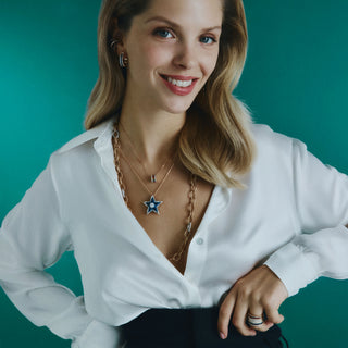 MONDRIAN GOLD DIAMOND SAPPHIRE EAR CUFF