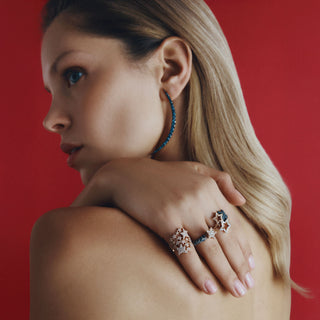 SIRIUS STAR GOLD BLUE DIAMOND RING