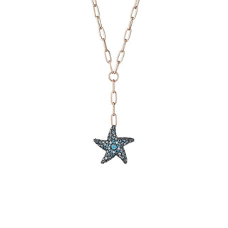 STARFISH BLUE TOPAZ DIAMOND NECKLACE Bee Goddess