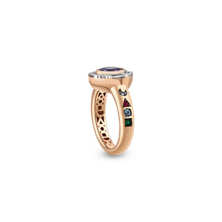 TATTWA GOLD DIAMOND TANZANITE PINKY RING