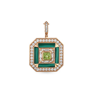 TATTWA GOLD DIAMOND PERIDOT PENDANT