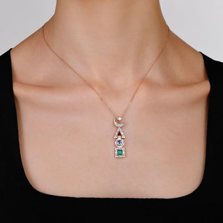 TATTWA GOLD BAGUETTE DIAMOND NECKLACE