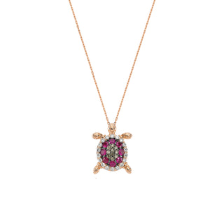 TURTLE GOLD DIAMOND NECKLACE Bee Goddess