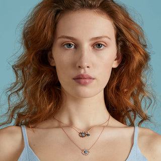 EYE LIGHT GOLD BLACK DIAMOND NECKLACE