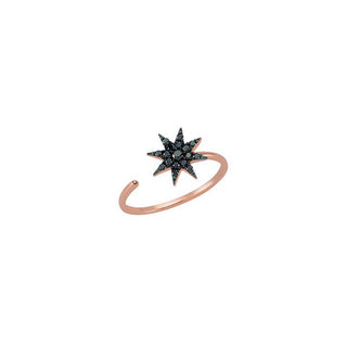 VENUS STAR GOLD BLACK DIAMOND RING Bee Goddess