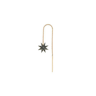 VENUS STAR GOLD BLACK DIAMOND SINGLE EARRING Bee Goddess