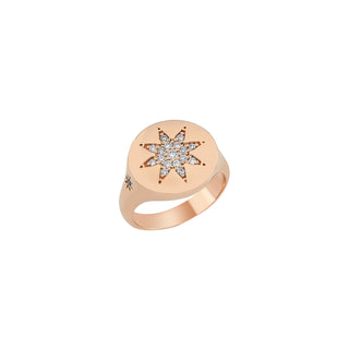 VENUS STAR GOLD DIAMOND PINKY RING Bee Goddess