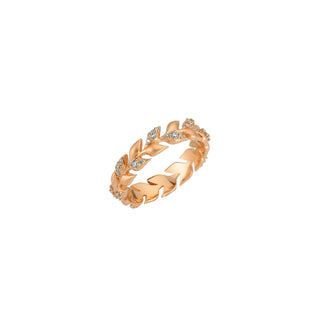 WHEAT GOLD DIAMOND RING Bee Goddess