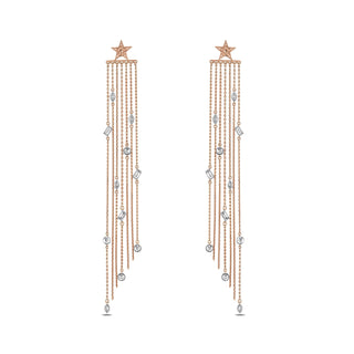 CHAIN GOLD BAGUETTE DIAMOND EARRING BACK