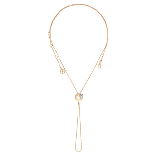 APPLE SEED POMANO GOLD DIAMOND BLUE TOPAZ HAND CHAIN