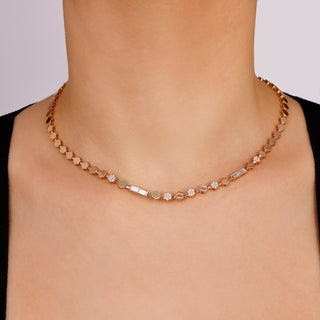 CYBELE MAGNIFICENCE GOLD BAGUETTE DIAMOND NECKLACE