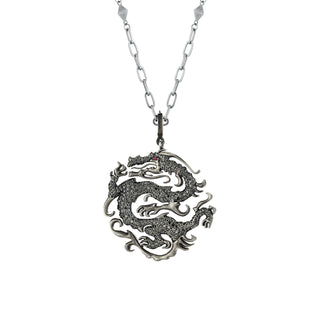 DRAGON GOLD BLACK DIAMOND RUBY PENDANT