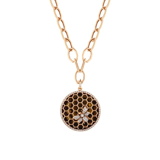 HONEYCOMB 18K GOLD DIAMOND PENDANT