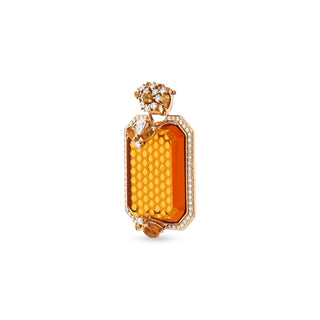 HONEYCOMB CYBELE 18K GOLD DIAMOND CITRINE PENDANT