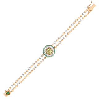 HONEYCOMB GOLD DIAMOND PERIDOT BRACELET