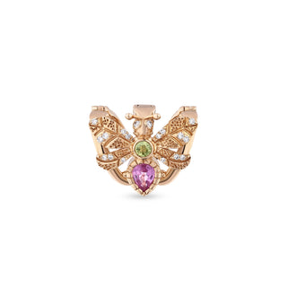 QUEEN BEE GOLD DIAMOND PINK SAPPHIRE EAR CUFF