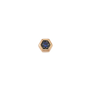 HONEYCOMB GOLD SAPPHIRE PIERCING