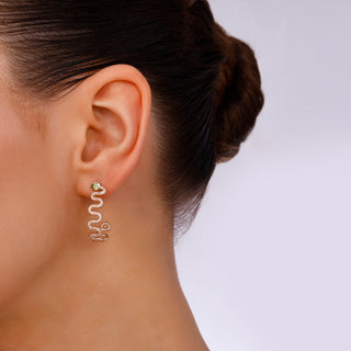 KUNDALINI RAINBOW GOLD DIAMOND PERIDOT HOOP EARRINGS