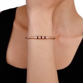MONDRIAN GOLD BAGUETTE DIAMOND RUBY BRACELET