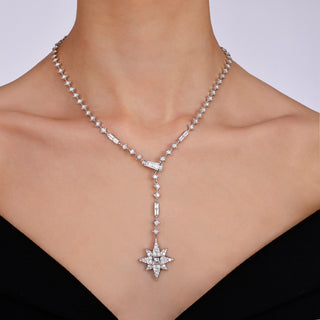 NORTH STAR 18K GOLD BAGUETTE DIAMOND NECKLACE