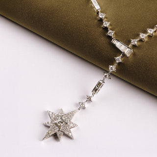 NORTH STAR 18K GOLD BAGUETTE DIAMOND NECKLACE