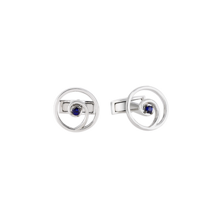 OM SILVER SAPPHIRE CUFFLINK