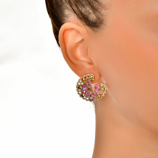 SUN GODDESS ARINNA GOLD DIAMOND PERIDOT EARRINGS