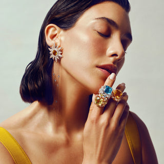 QUEEN BEE ARINNA GOLD CITRINE DIAMOND RING