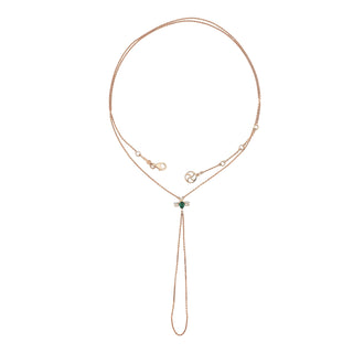 QUEEN BEE LILY GOLD DIAMOND EMERALD XSMALL HAND CHAIN