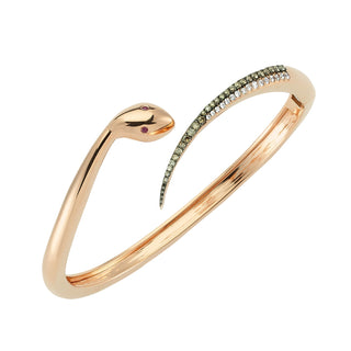 SERPENT GOLD BROWN DIAMOND RUBY BRACELET