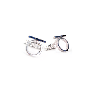 SHEN RING SILVER SAPPHIRE CUFFLINK
