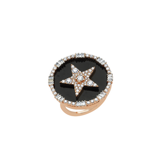 SIRIUS STAR GOLD BAGUETTE DIAMOND STATEMENT RING