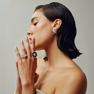 SIRIUS STAR GOLD BAGUETTE DIAMOND STATEMENT RING