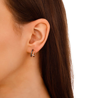 SIRIUS STAR GOLD BLUE DIAMOND EARRINGS