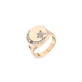 SIRIUS STAR GOLD BLUE DIAMOND PINKY RING