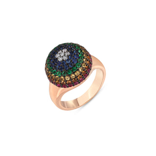 SOUL COLORS GOLD DIAMOND ORANGE SAPPHIRE SMALL RING