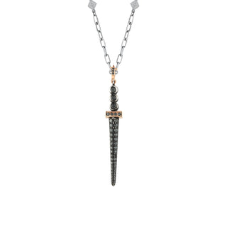SWORD GOLD & SILVER BLACK DIAMOND PENDANT