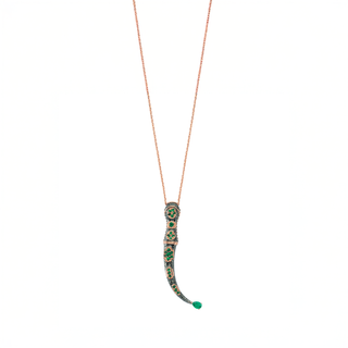 SWORD GOLD EMERALD NECKLACE