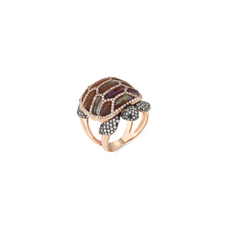 TURTLE GOLD BLACK DIAMOND RING