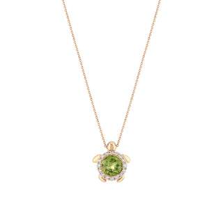 TURTLE GOLD DIAMOND PERIDOT SMALL NECKLACE